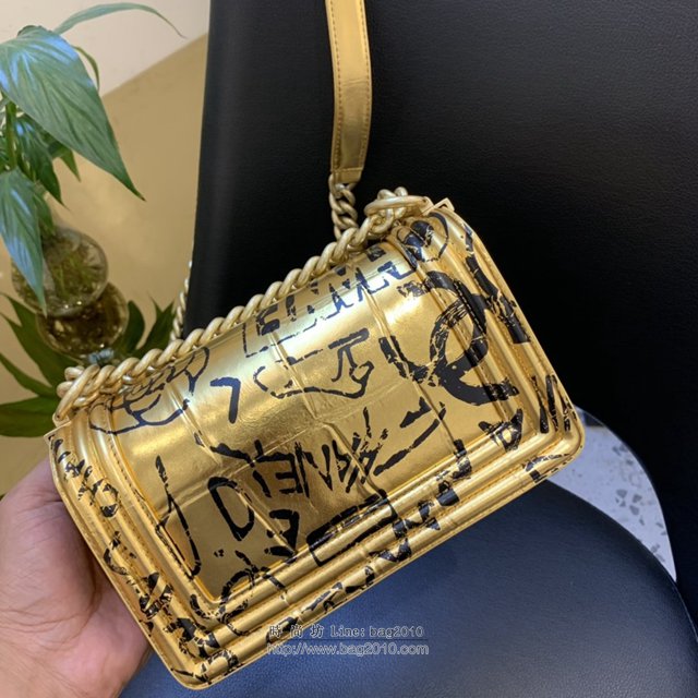 Chanel女包 香奈兒早秋新款埃及系列主題 燙金限量版 塗鴉包 Chanel鏈條女斜挎包  djc3094